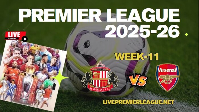 {Week-11} Sunderland Vs Arsenal Live Stream Premier League 2025