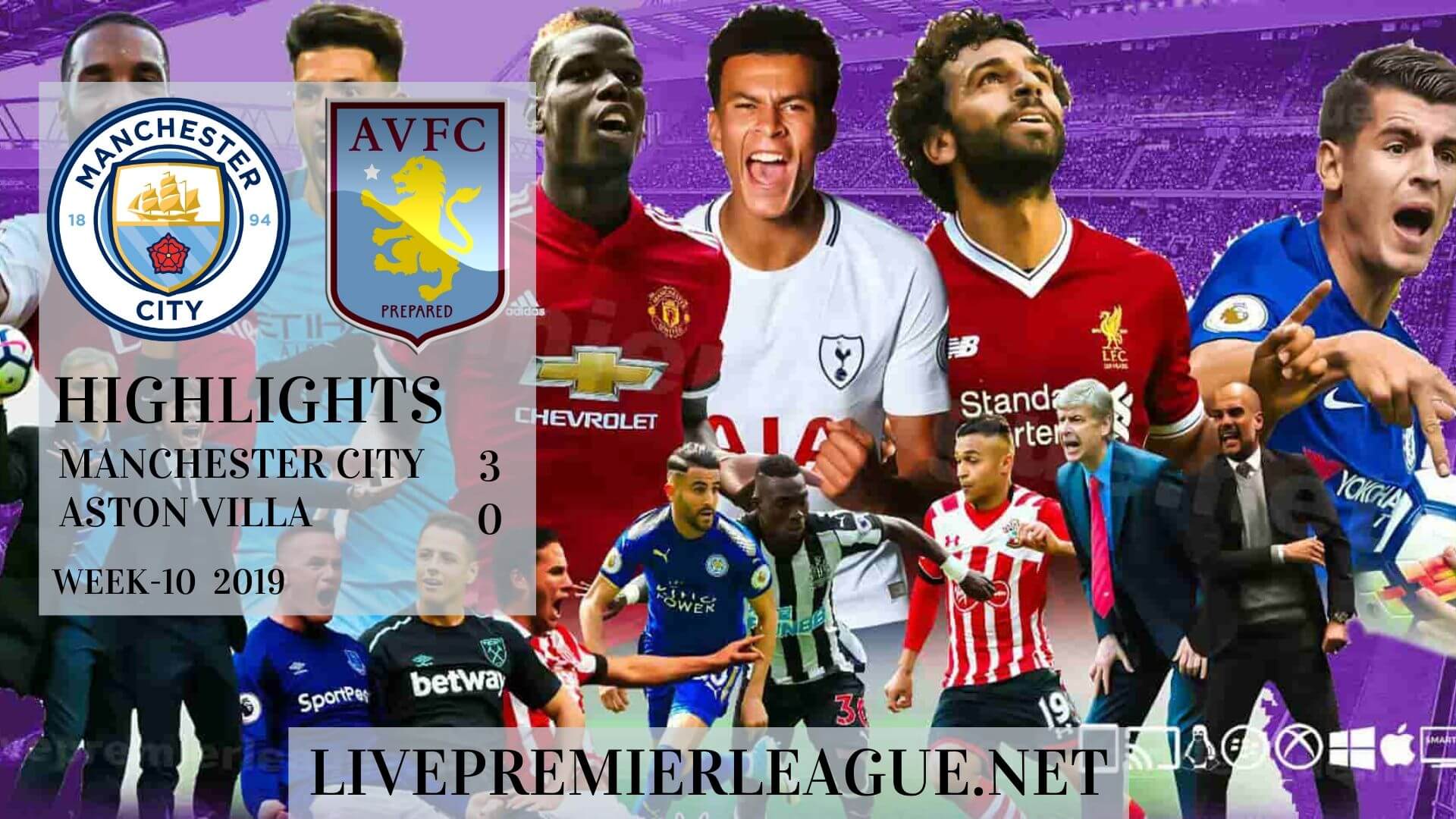 Manchester City vs Aston Villa Highlights 2019 Week 10