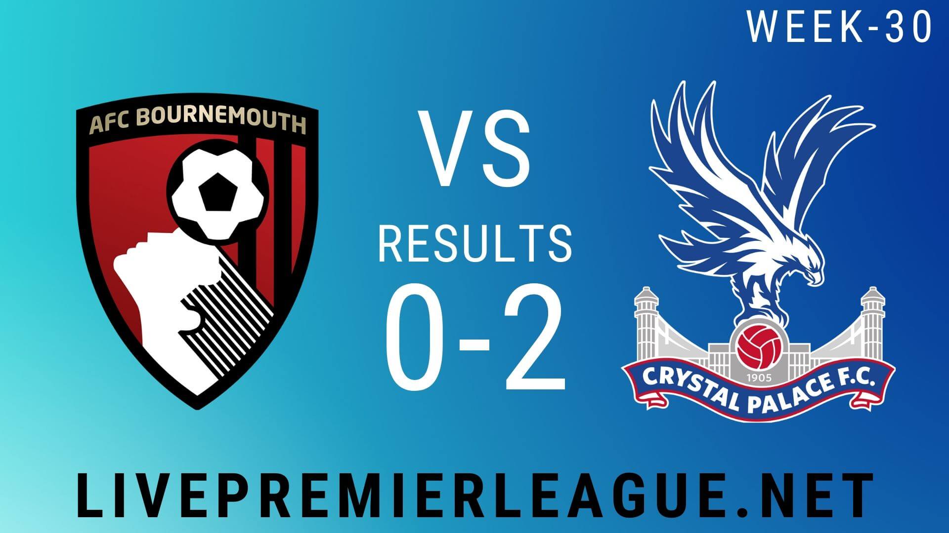 AFC Bournemouth Vs Crystal Palace | Week 30 Result 2020