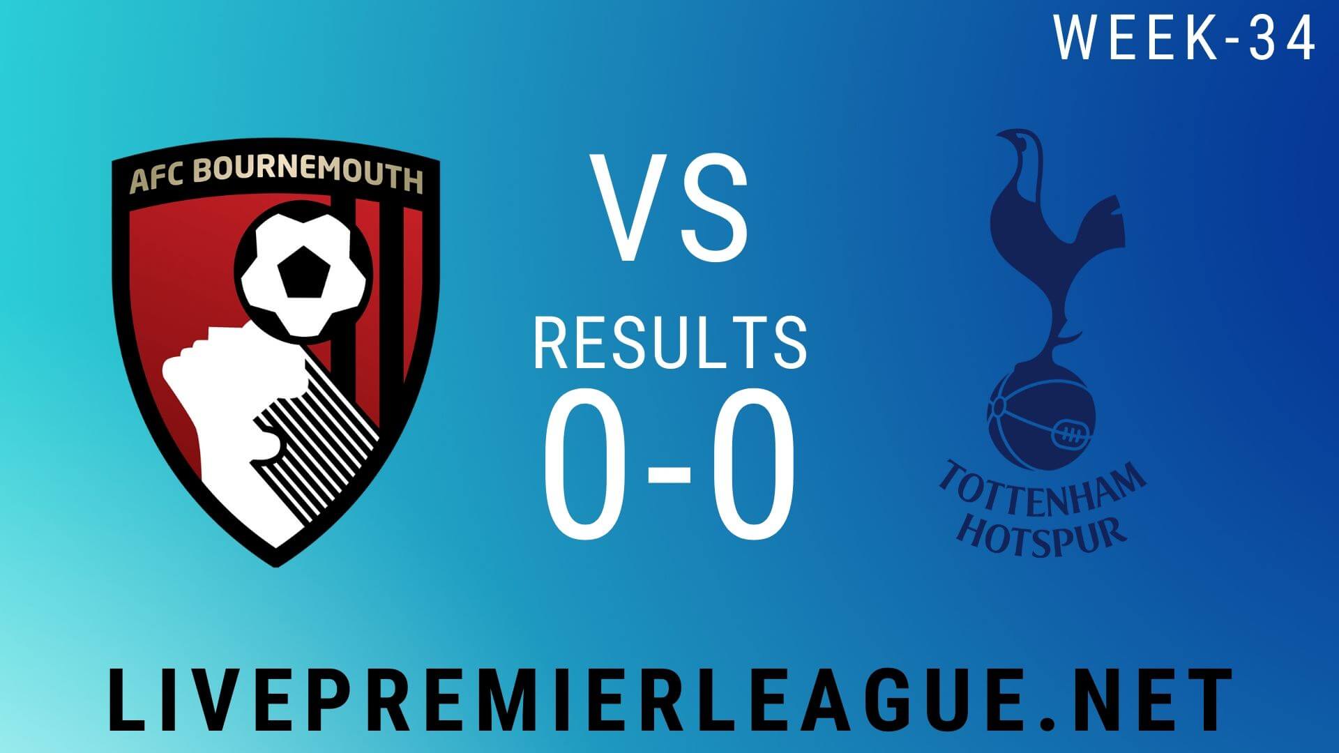 AFC Bournemouth Vs Tottenham Hotspur | Week 34 Result 2020