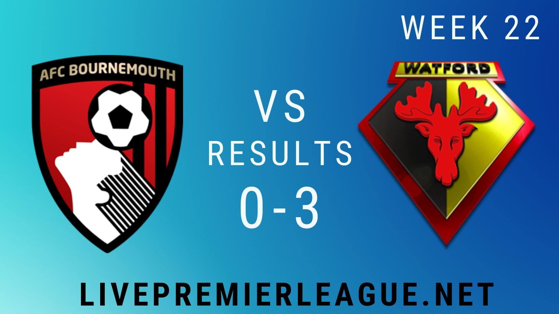 AFC Bournemouth Vs Watford | Week 22 Result 2020