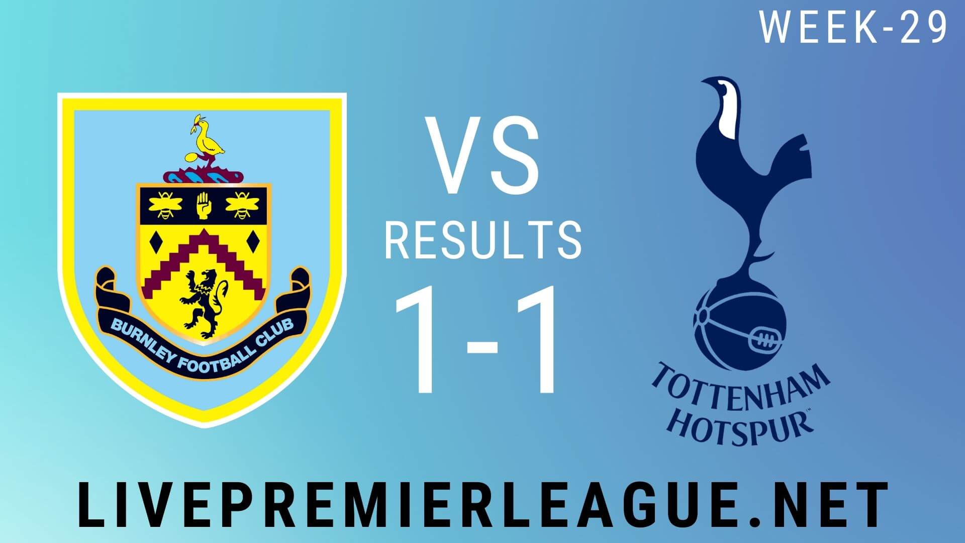 Burnley Vs Tottenham Hotspur | Week 29 Results 2020