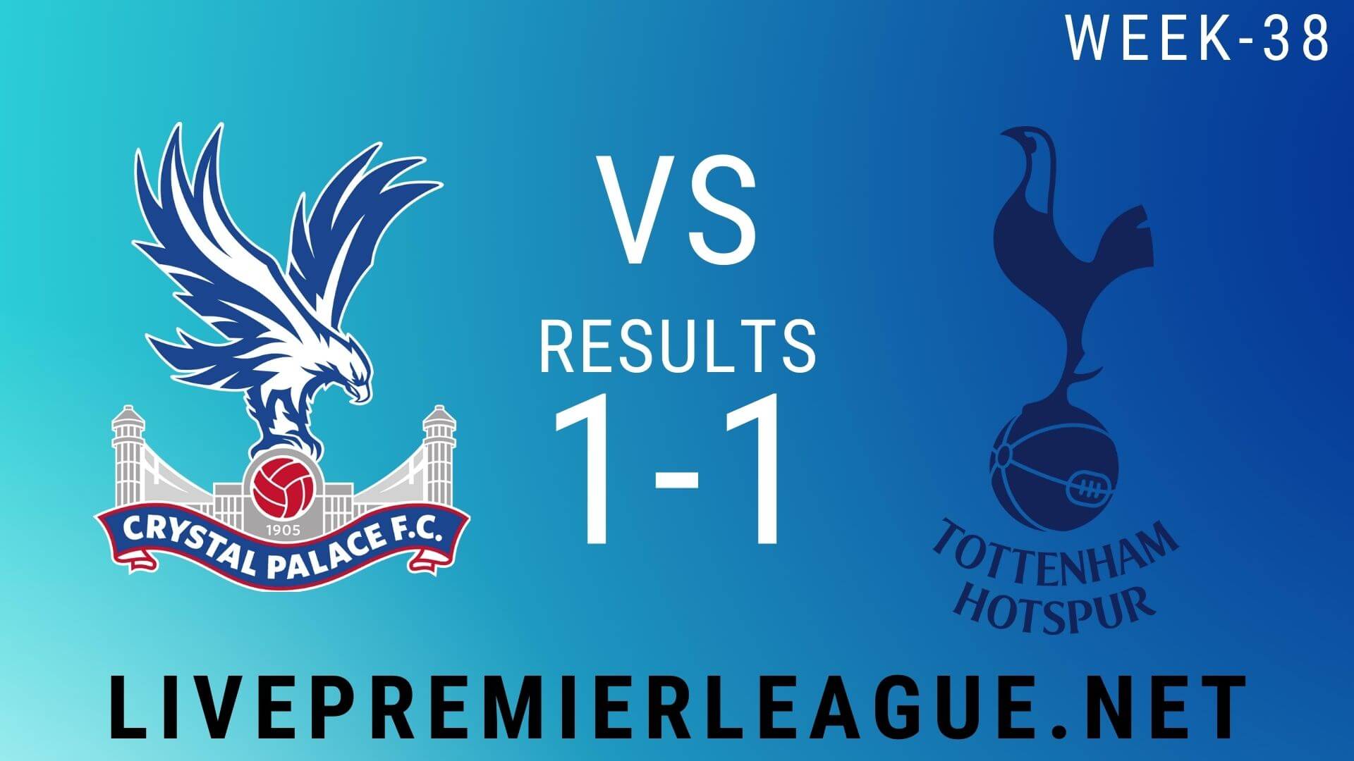 Crystal Palace Vs Tottenham Hotspur | Week 38 Result 2020