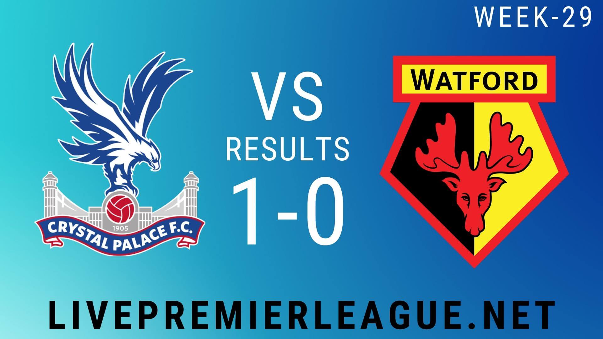 Crystal Palace Vs Watford | Week 29 Result 2020