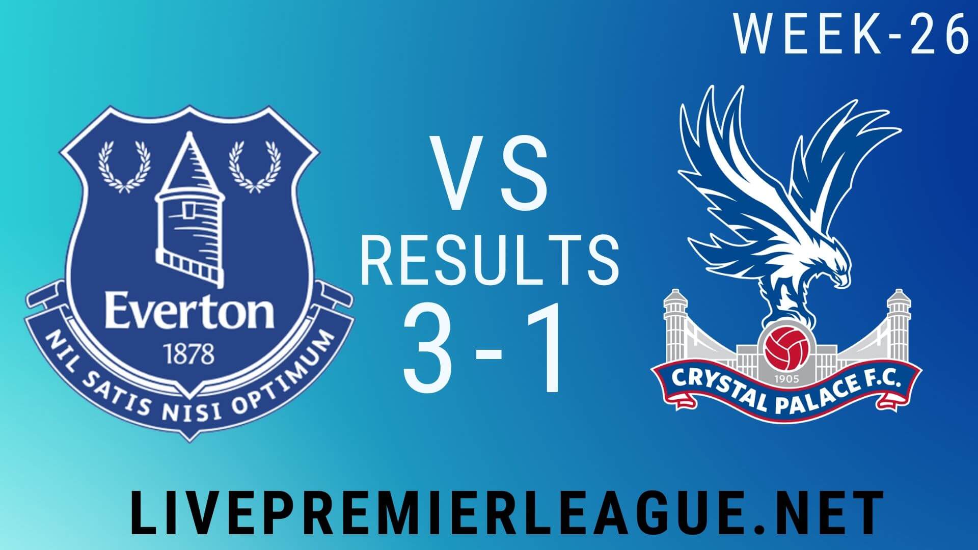 Everton Vs Crystal Palace | Week 26 Result 2020