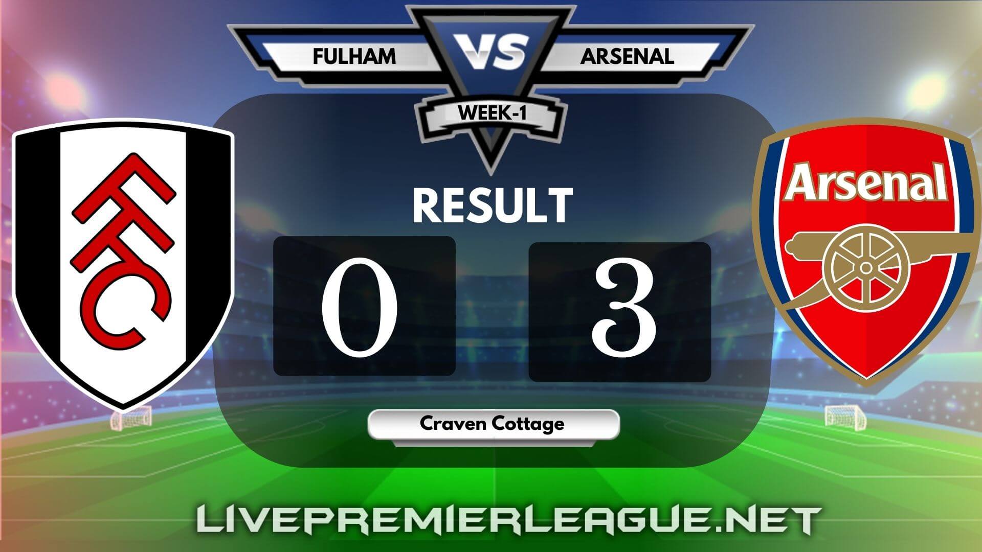 Fulham Vs Arsenal | Week 1 Result 2020