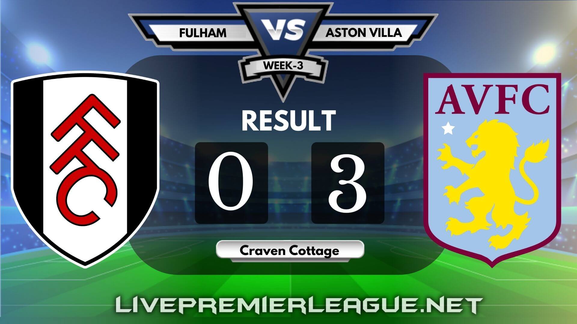 Fulham Vs Aston Villa | Week 3 Result 2020