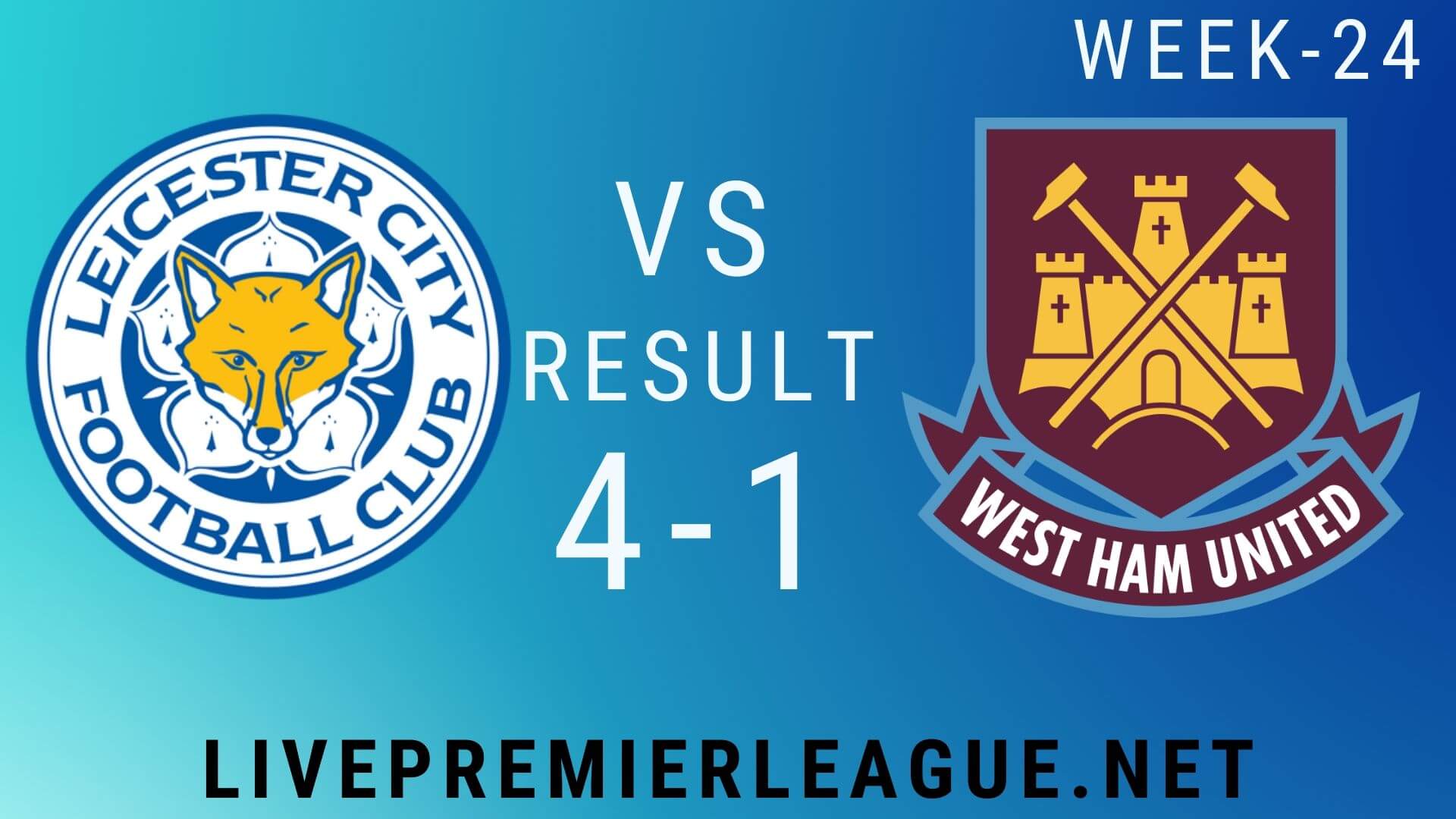 Leicester City Vs West Ham United | Week 24 Result 2020