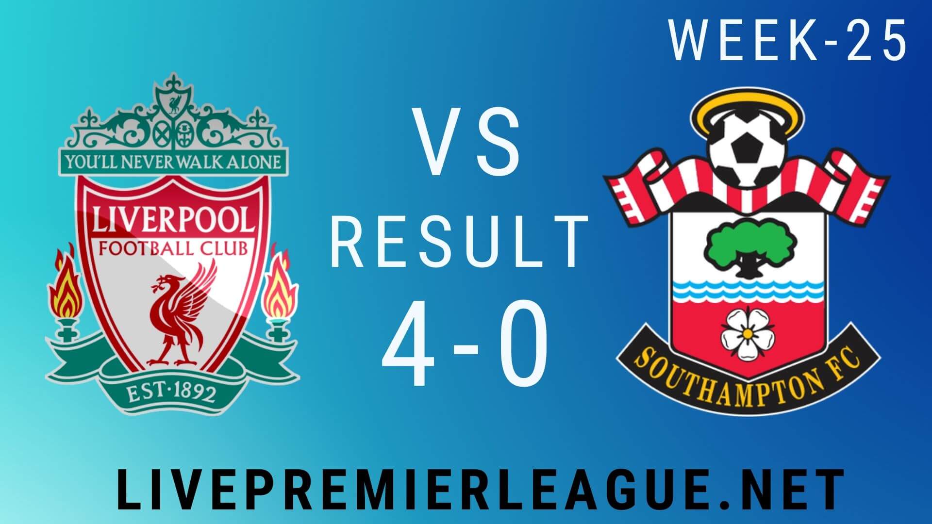 Liverpool Vs Southampton | Week 25 Result 2020