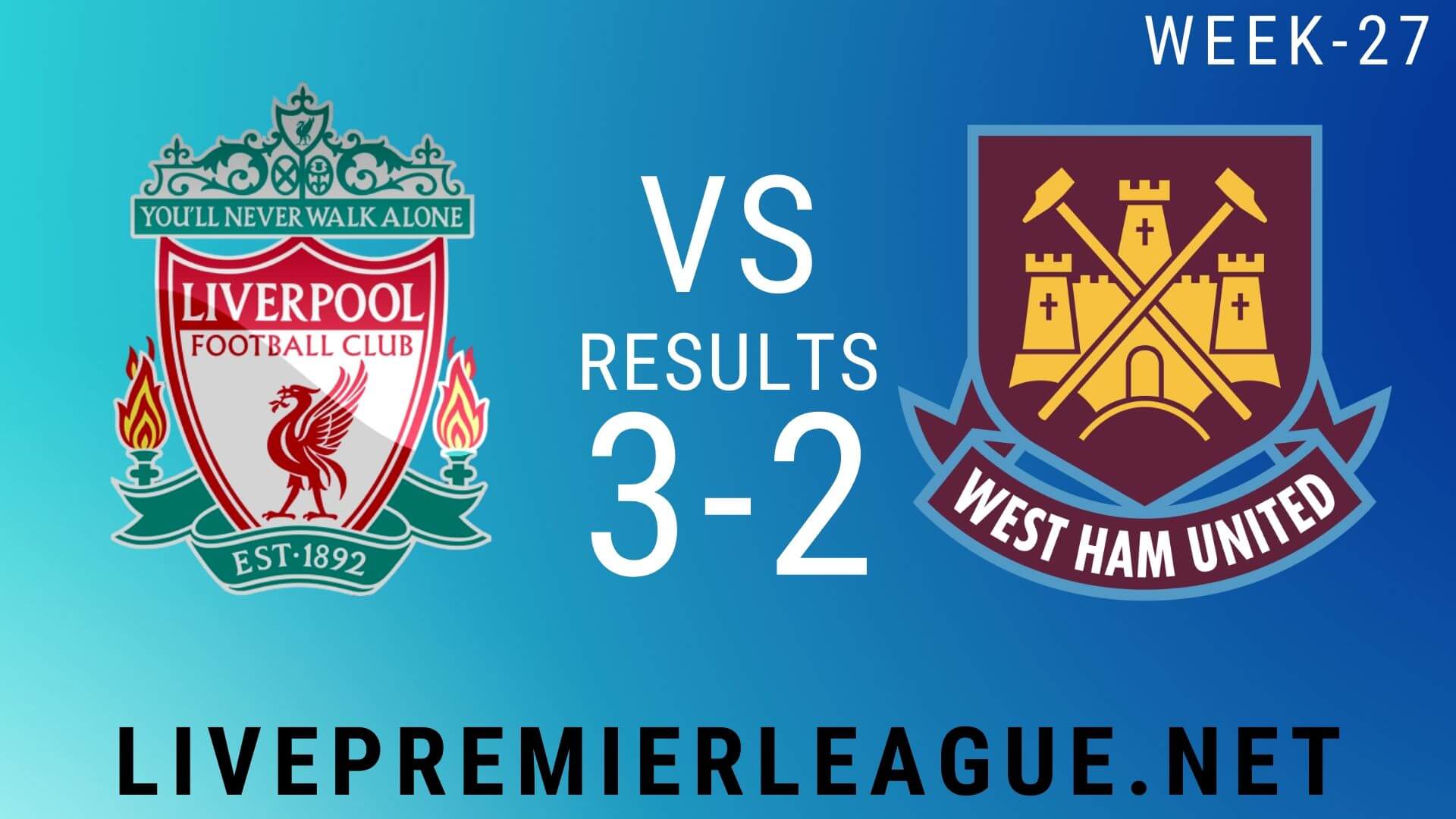 Liverpool Vs West Ham United | Week 27 Result 2020