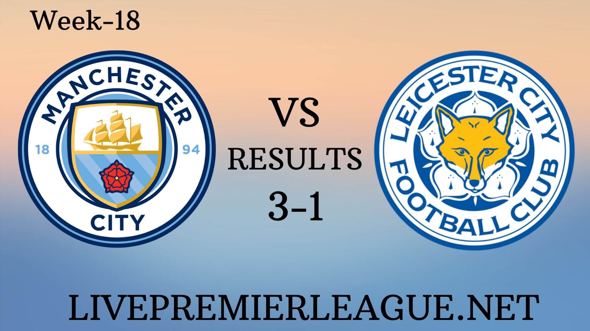 Manchester City Vs Leicester City | Week 18 Result 2019