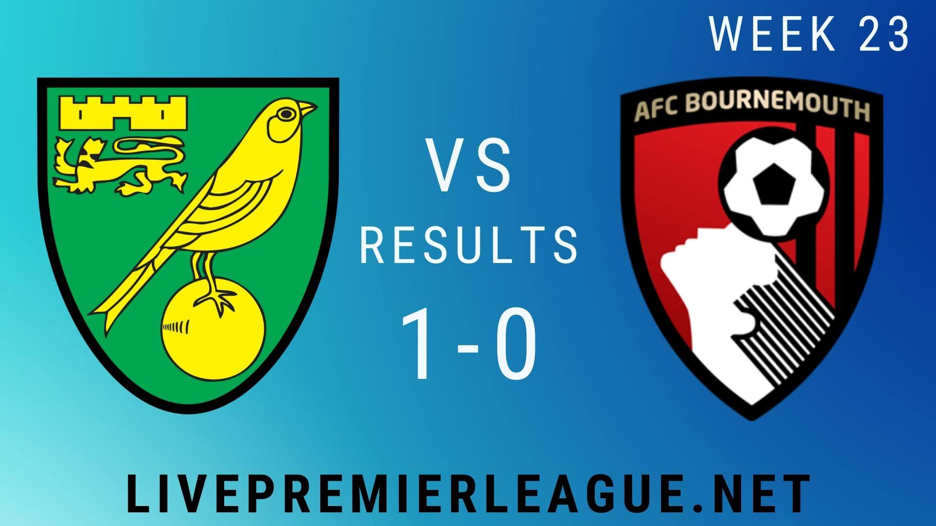 Norwich City Vs AFC Bournemouth | Week 23 Result 2020