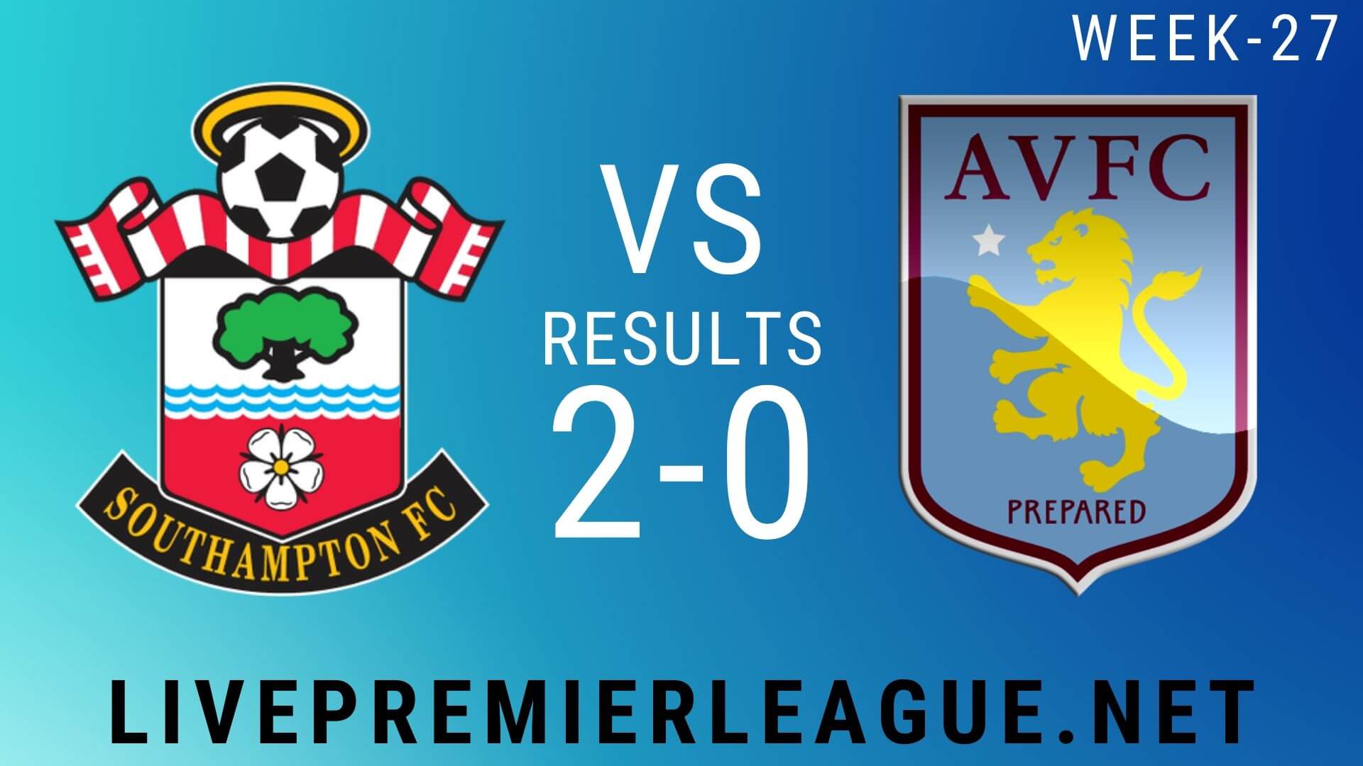 Southampton Vs Aston Villa | Week 27 Result 2020