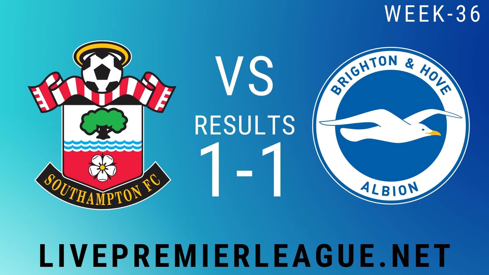 Southampton Vs Brighton and Hove Albion | Week 36 Result 2020