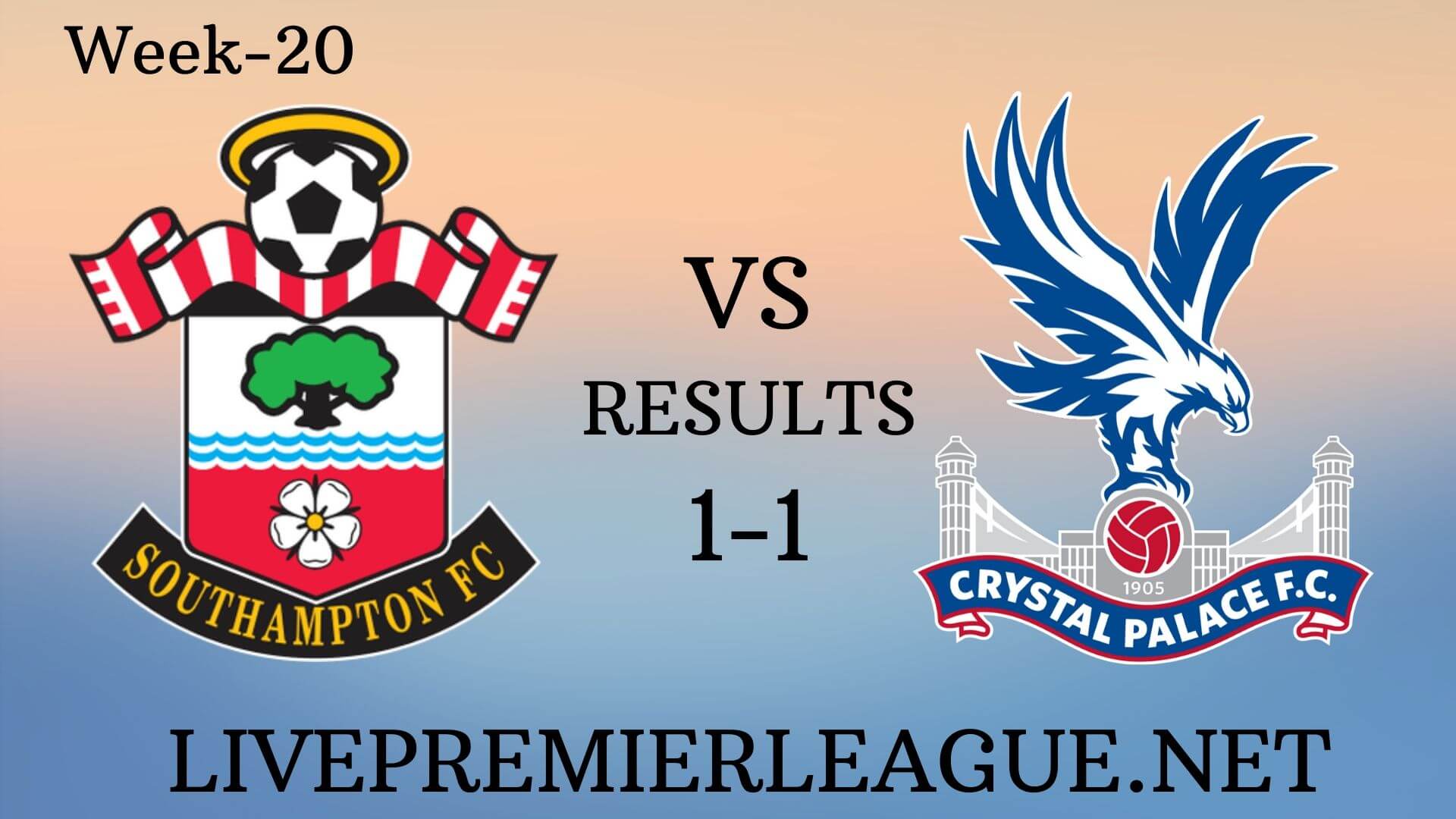 Southampton Vs Crystal Palace | Week 20 Results 2019