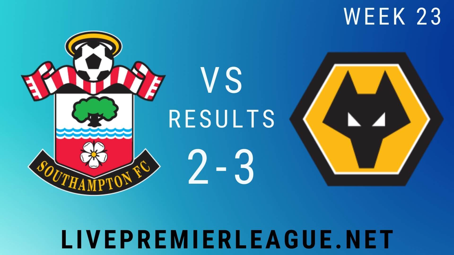 Southampton Vs Wolverhampton Wanderers | Week 23 Result 2020