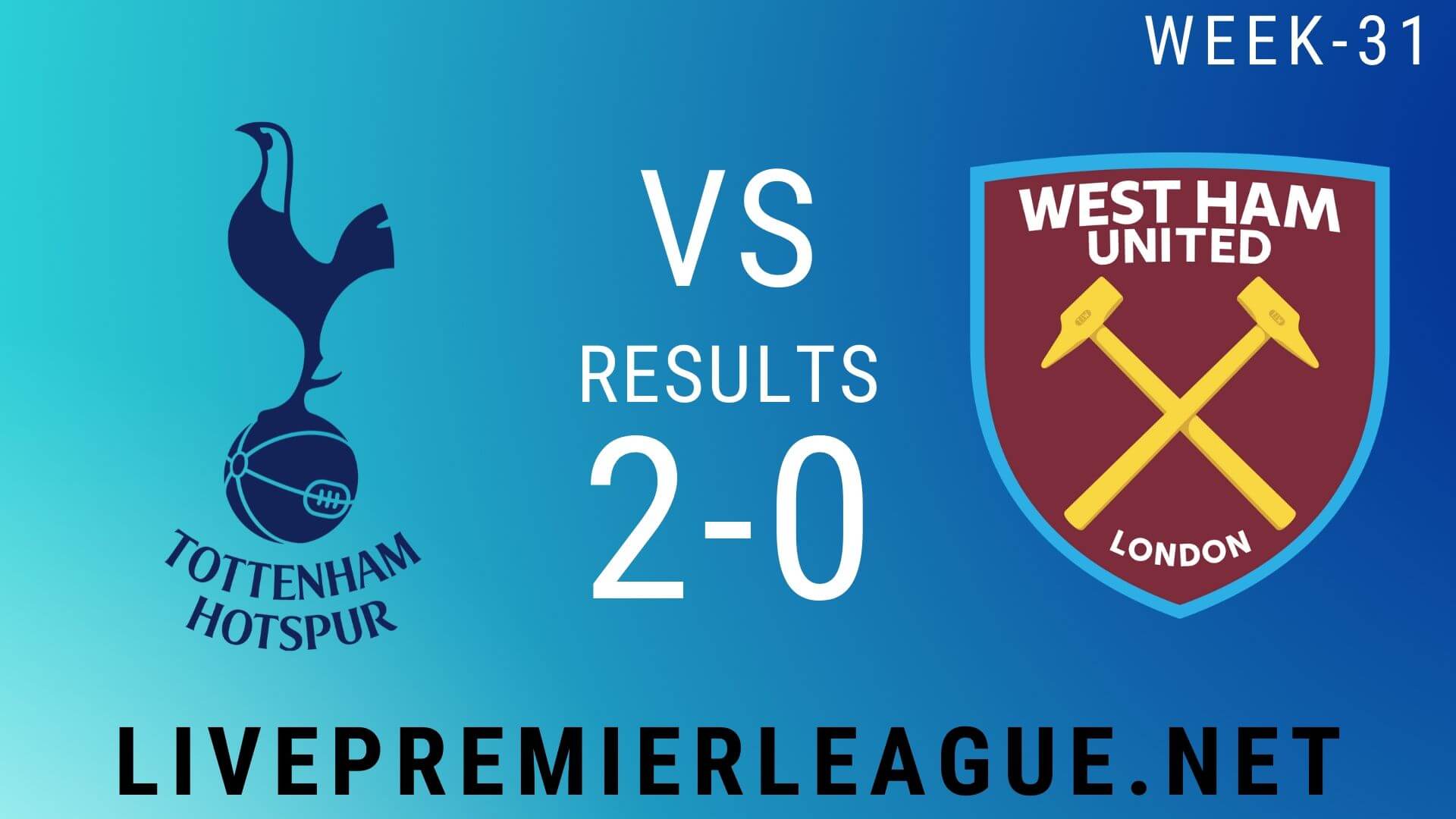 Tottenham Hotspur Vs West Ham United | Week 31 Result 2020
