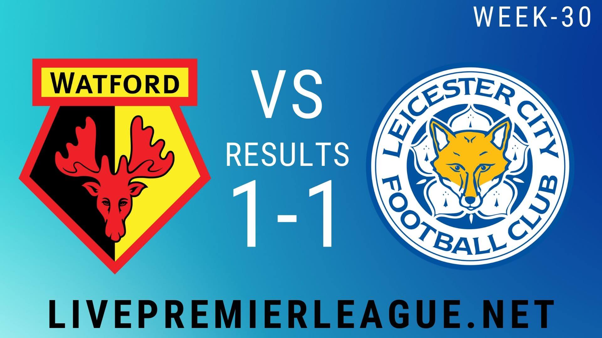 Watford Vs Leicester City | Week 30 Result 2020