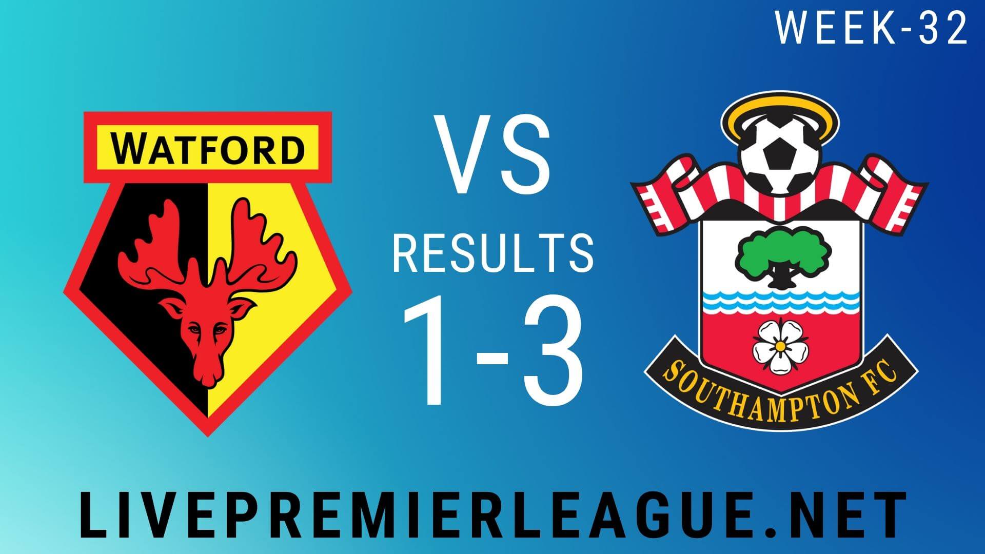 Watford Vs Southampton | Week 32 Result 2020