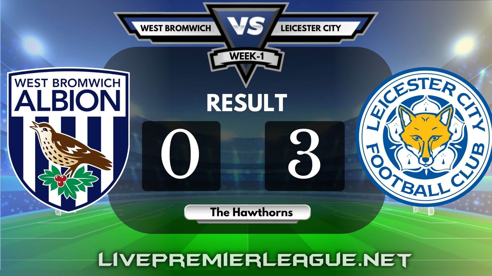 West Bromwich Albion Vs Leicester City | Week 1 Result 2020