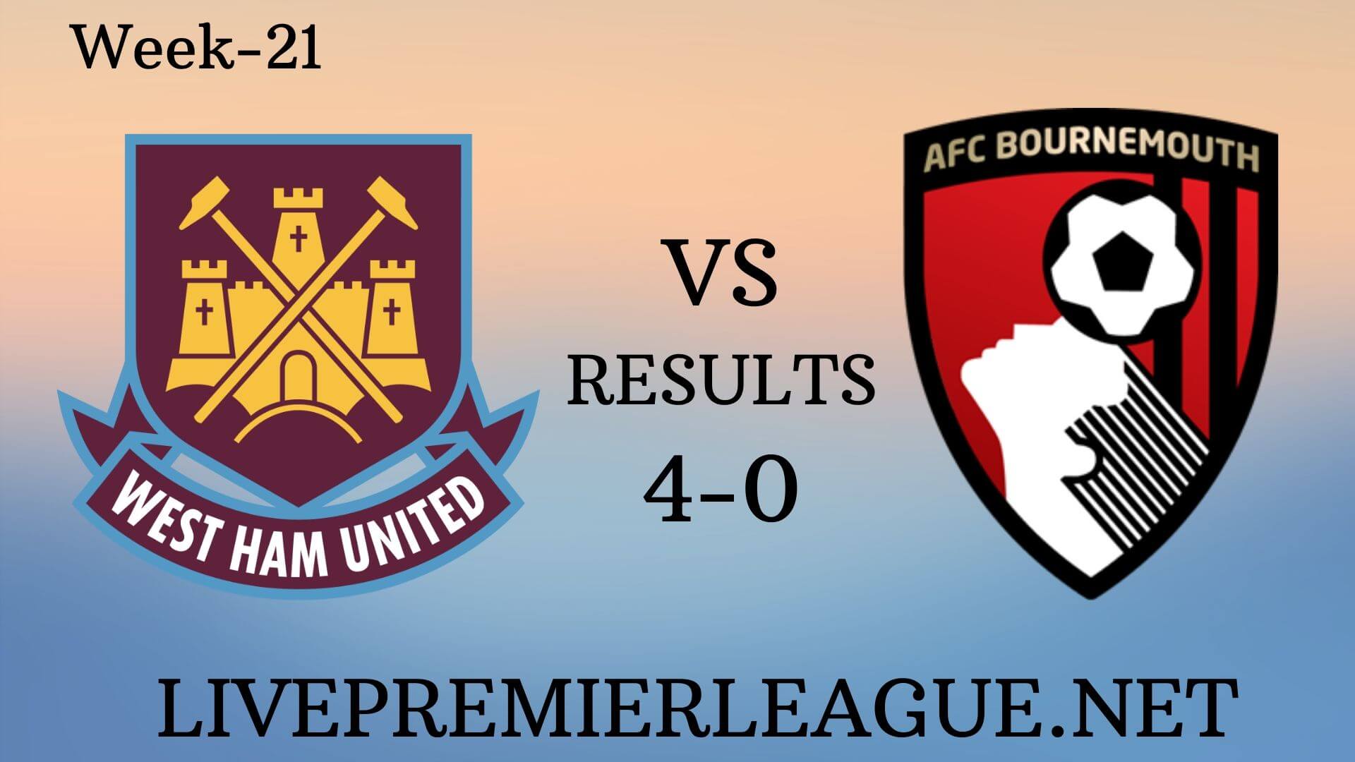 West Ham United Vs AFC Bournemouth | Week 21 Result 2019