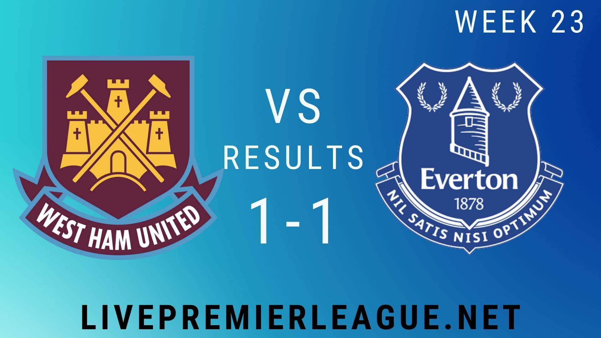 West Ham United Vs Everton | Week 23 Result 2020