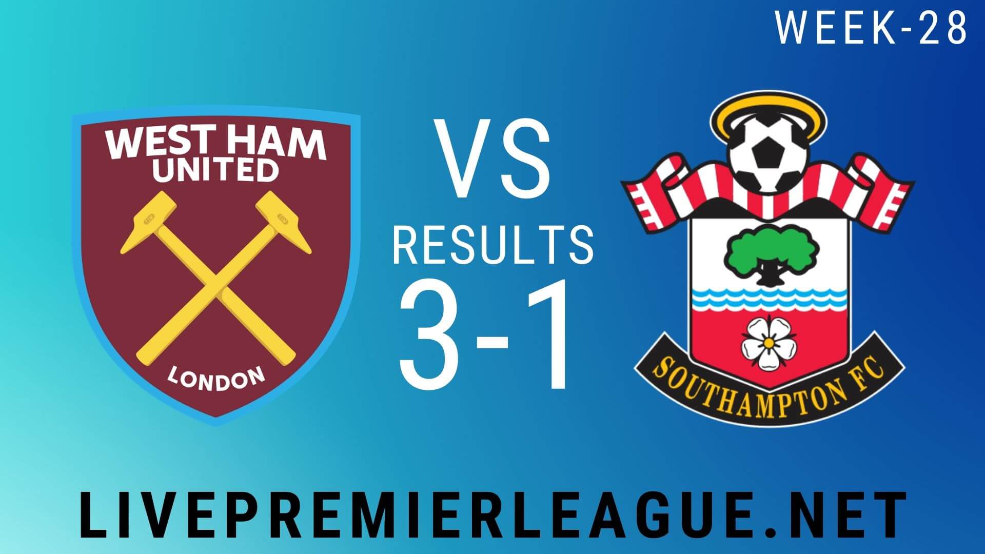 West Ham United Vs Southampton | Week 28 Result 2020