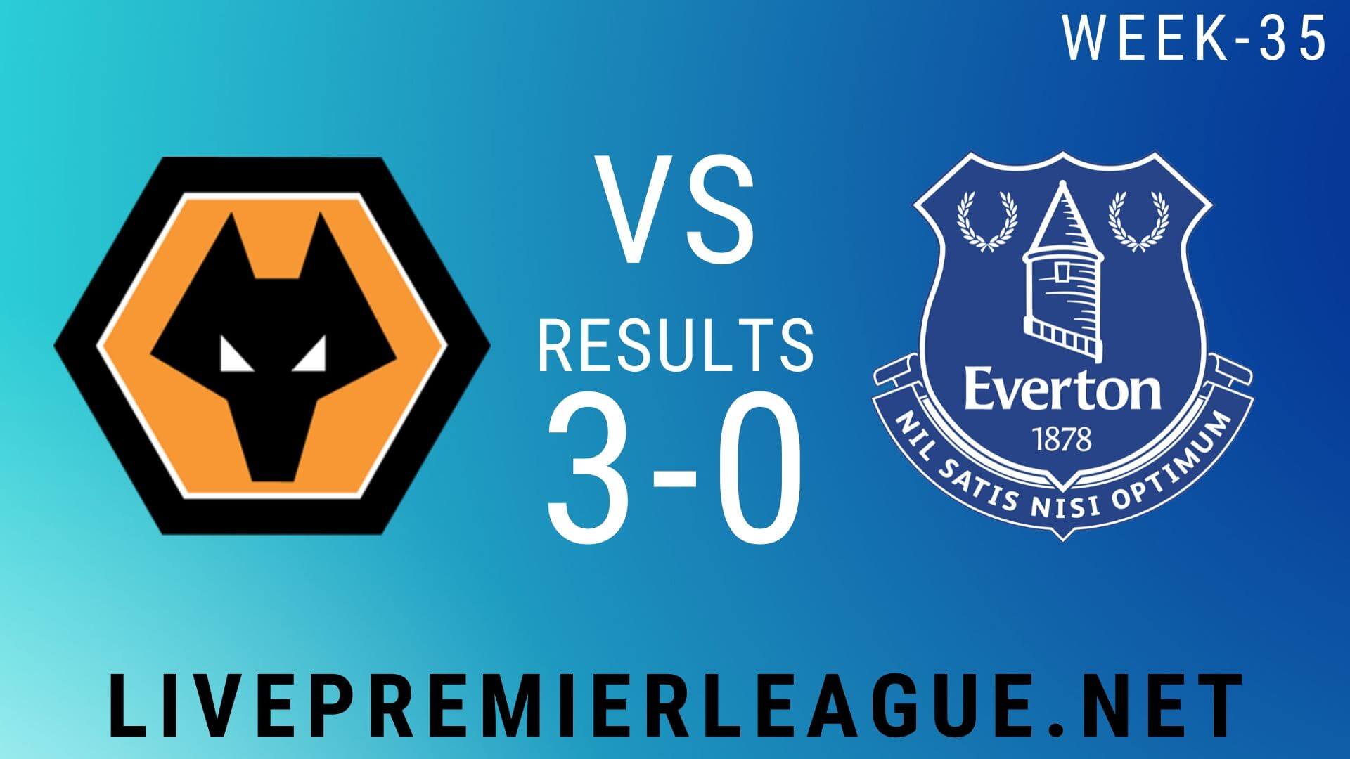 Wolverhampton Wanderers Vs Everton | Week 35 Result 2020